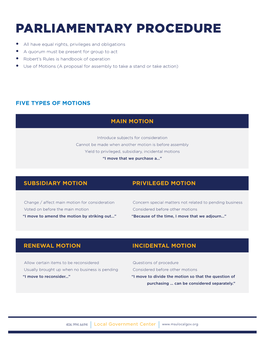 Parliamentary Procedure & Robert's Rules