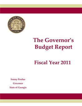 FY 2011 Governor's Budget Report