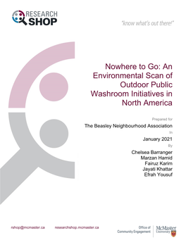 An Environmental Scan of Outdoor Public Washroom Initiatives in North America