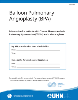 Balloon Pulmonary Angioplasty (BPA)