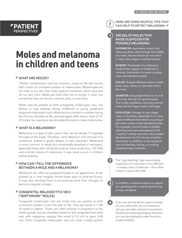 Moles and Melanoma in Children and Teens