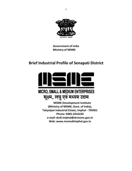 Brief Industrial Profile of Senapati District