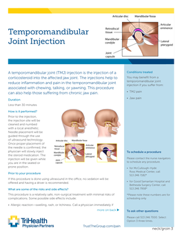 Temporomandibular Joint Injection