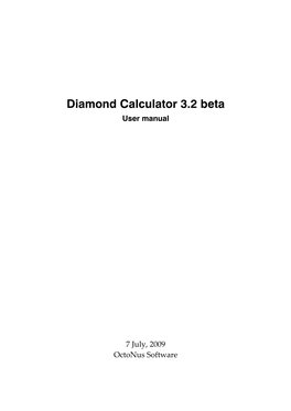 Diamond Calculator Documentation