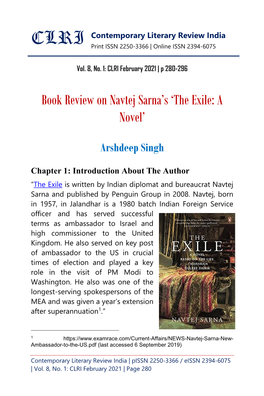 Book Review on Navtej Sarna's 'The Exile: a Novel'