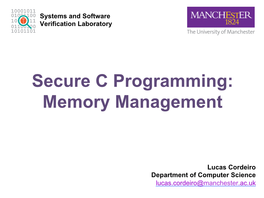 Secure C Programming: Memory Management