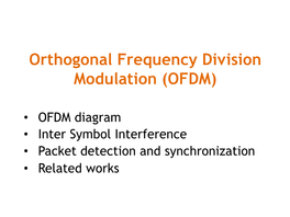 Orthogonal Frequency Division Modulation (OFDM)