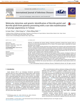 Molecular Detection and Genetic Identification of Borrelia Garinii And