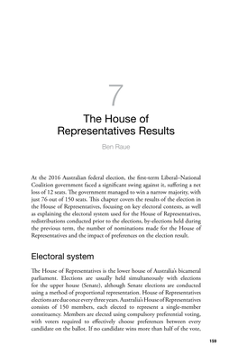 The House of Representatives Results Ben Raue