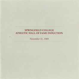 Springfield College Athletic Hall of Fame Induction