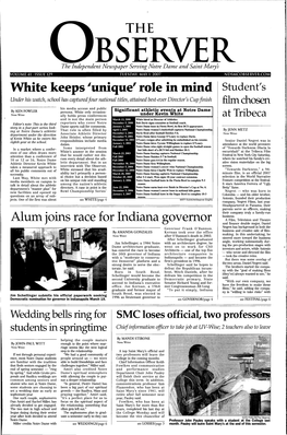 White Keeps 1Unique' Role in Mind Student's