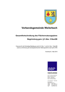 Gesamtfortschreibung Des Flächennutzungsplans Begründung Gem. § 5 Abs. 5 Baugb