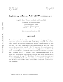 Engineering a Bosonic Ads/CFT Correspondence