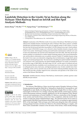 Landslide Detection in the Linzhi–Ya'an Section Along the Sichuan