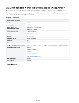 2.2.28 Indonesia North Maluku Kuabang (Kao) Airport
