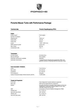 Porsche Macan Turbo with Performance Package