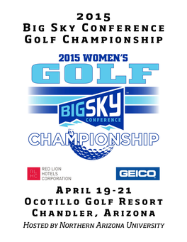 2015 Big Sky Conference Golf Championship Northern Arizona Championship Lineup