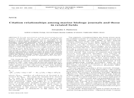 Citation Relationships Among Marine Biology Journals and Those in Related Fields