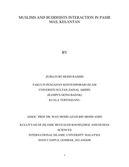 Muslims and Buddhists Interaction in Pasir Mas, Kelantan