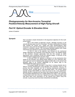 Photogrammetry for Non-Invasive Terrestrial Position/Velocity Measurement of High-Flying Aircraft