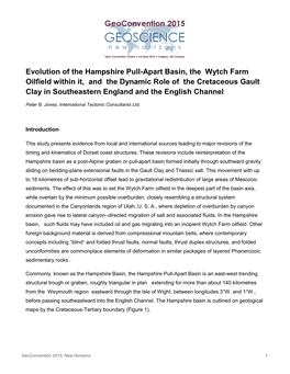 Evolution of the Hampshire Pull-Apart Basin, the Wytch Farm Oilfield