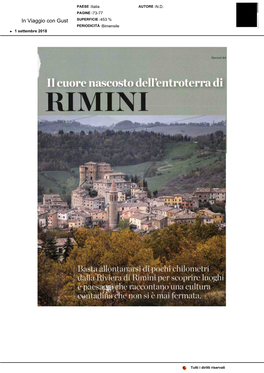 Basta Allontanarsi Di Pochi Chilometri Dalla Riviera Di Rimini Per Scoprire Luoghi E Paesa^Gfeche Raccontano Una Cultura ? Contadina Hecche Non Si È Mai Fermata