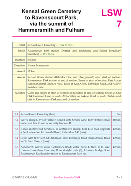 Kensal Green Cemetery to Ravenscourt Park Station