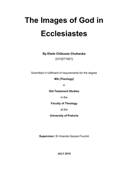 The Images of God in Ecclesiastes