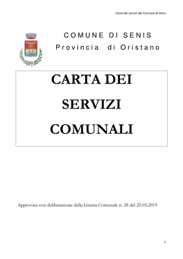 Carta Dei Servizi Del Comune Di Senis