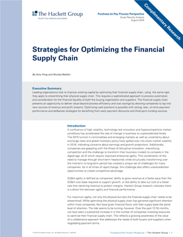 Strategies for Optimizing the Financial Supply Chain