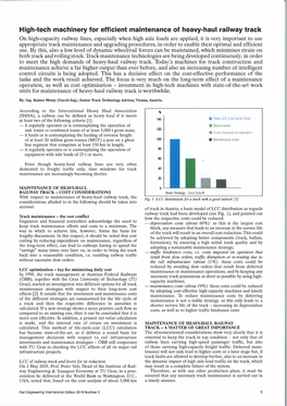 High-Tech Machinery for Efficient Maintenance of Heavy-Haul Railway