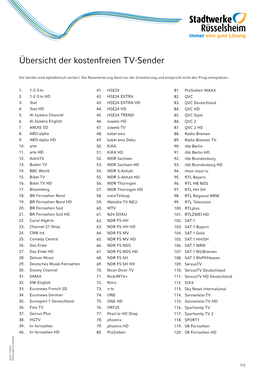 Übersicht Der Kostenfreien TV-Sender