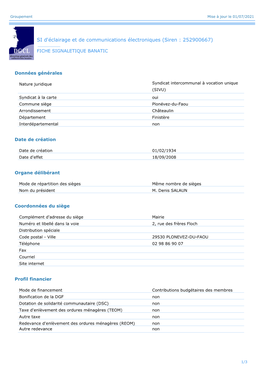 SI ELECTRIFICATION DE HUELGOAT CARHAIX (Siren : 252900667)