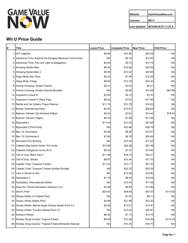 Wii U Price Guide