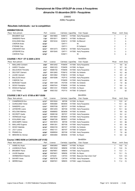 Championnat De L'oise UFOLEP De Cross À Feuquières Dimanche 15 Décembre 2019 - Feuquières