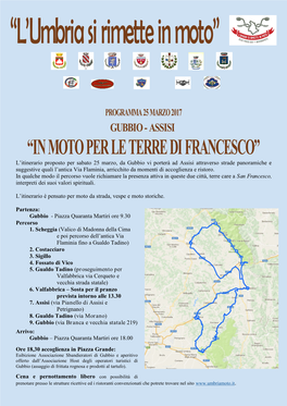 L'itinerario Proposto Per Sabato 25