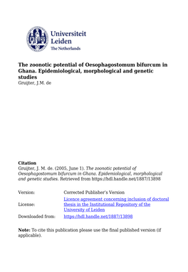 Morphological Variability Within Oesophagostomum Bifurcum {Nvmatova) Among Different Primate Species from Ghana