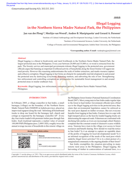 Illegal Logging in the Northern Sierra Madre Natural Park, the Philippines