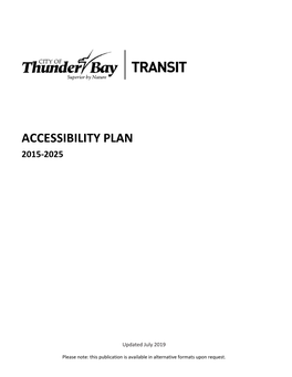 Accessibility Plan 2015-2025