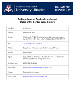 737 Radiocarbon and Dendrochronological