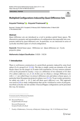 Multiplied Configurations Induced by Quasi Difference Sets