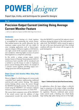 Precision Output Current Limiting Using Average Current Monitor Feature — by Eric Lee, Applications Engineer and Robert Bell, Design Center Director