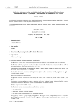 Publication Du Document Unique Modifié À La Suite De L'approbation D