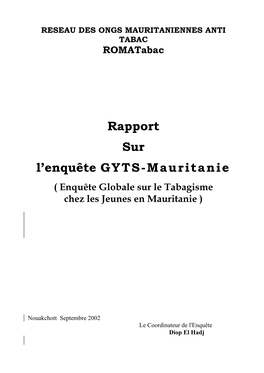 RESEAU DES ONGS MAURITANIENNES ANTI TABAC Romatabac