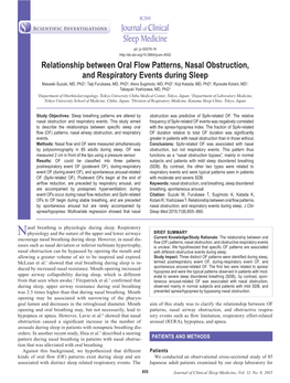 Relationship Between Oral Flow, Nasal Obstruction, and Respiratory Events