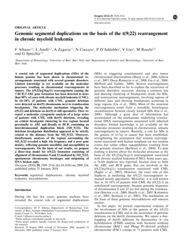 Genomic Segmental Duplications on the Basis of the T(9;22) Rearrangement in Chronic Myeloid Leukemia