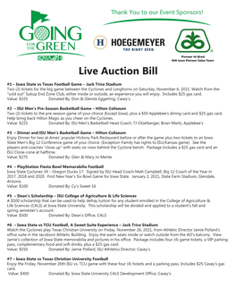 Live Auction Bill