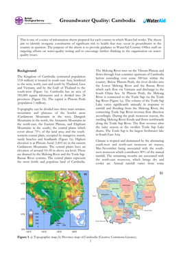 Groundwater Quality: Cambodia