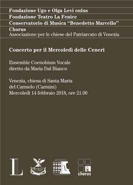 Concerto Per Il Mercoledì Delle Ceneri