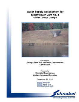 Water Supply Assessment for Ellijay River Dam No. 1 Gilmer County, Georgia